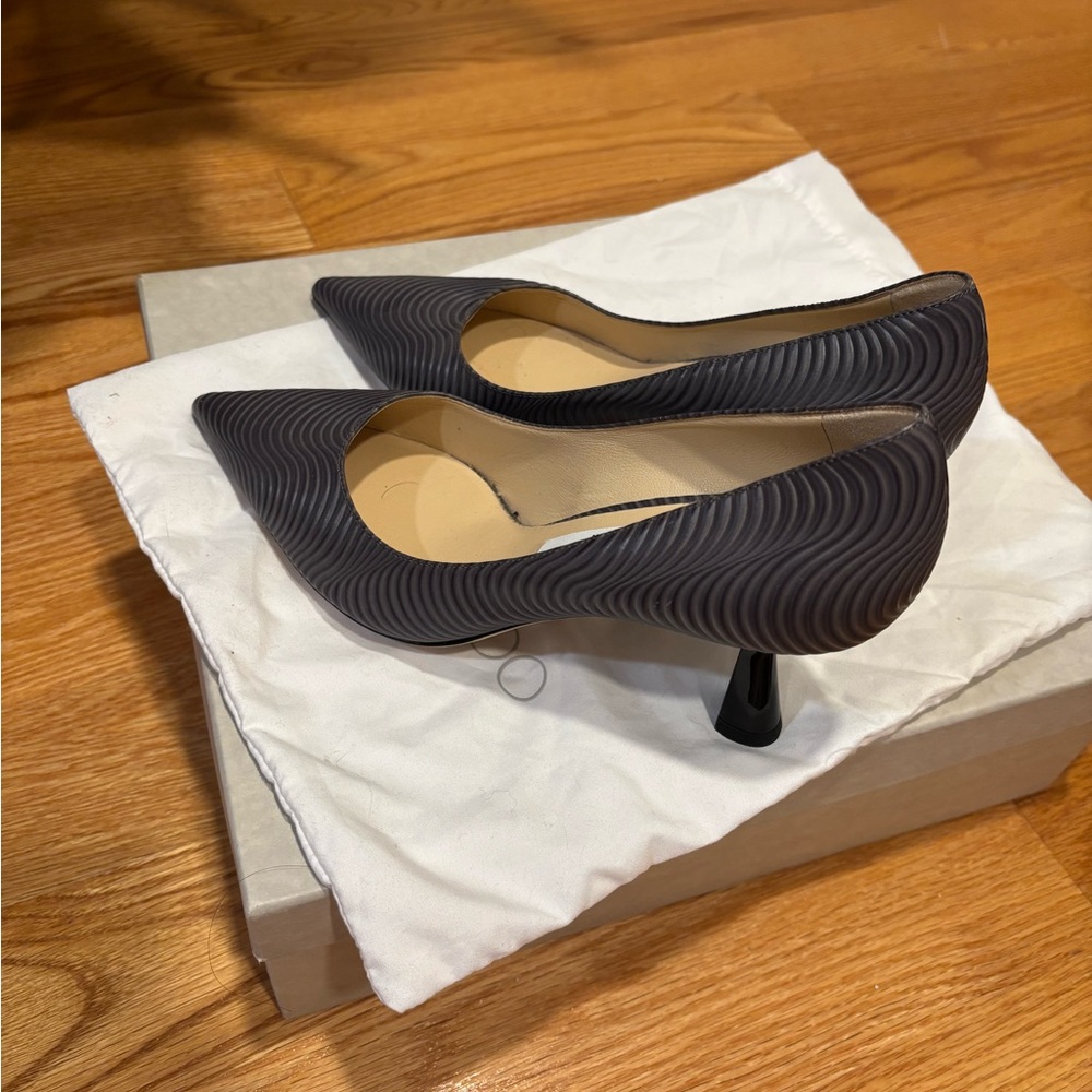 Jimmy Choo Textured Black Heels - Picture 4 of 4